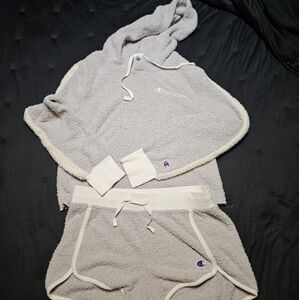 Women Champion Gray and White Pajama Set size medium